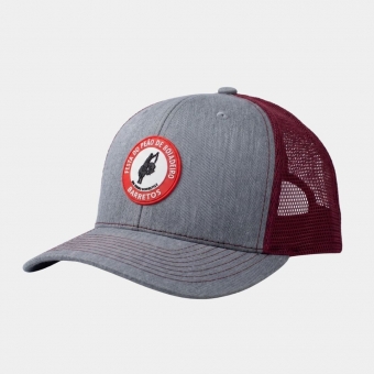 BONE TRUCKER CINZA E VINHO, LOGO EMBORRACHADA