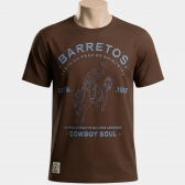 CAMISETA MASCULINA  LOGO ESTAMPA FRONTAL - CAMISETA MASCULINA LOGO ESTAMPA FRONTAL-MARROM M