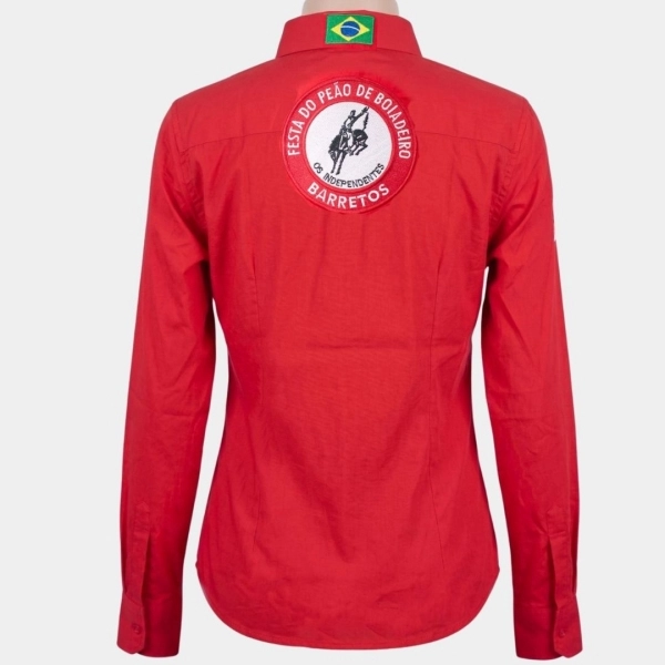 CAMISA FEMININA LOGO TRADICIONAL VERMELHA
