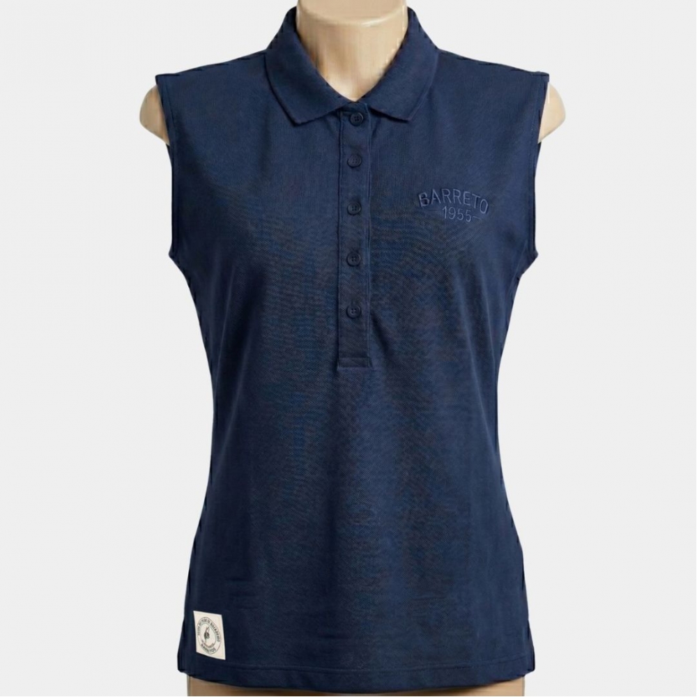POLO FEMININA AZUL MARINHO, REGATA, LOGO TRADICIONAL