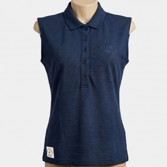 POLO FEMININA AZUL MARINHO, REGATA, LOGO TRADICIONAL