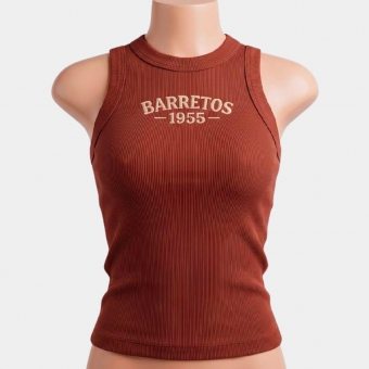 CROPPED REGATA FEMININO MARROM