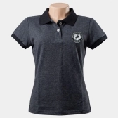 POLO FEMININA CINZA E PRETO