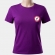 CAMISETA FEMININA ROXA, LOGO EMBORRACHADA