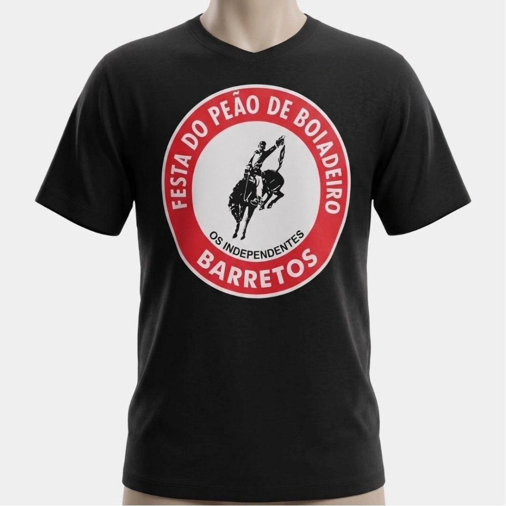 CAMISETA MASCULINA PRETA (ROSETA)