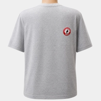 CAMISETA MASCULINA MESCLA MEDIO, LOGO EMBORRACHADA