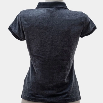 POLO FEMININA CINZA E PRETO