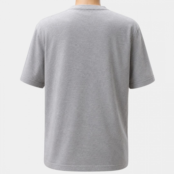 CAMISETA MASCULINA MESCLA MEDIO, LOGO EMBORRACHADA
