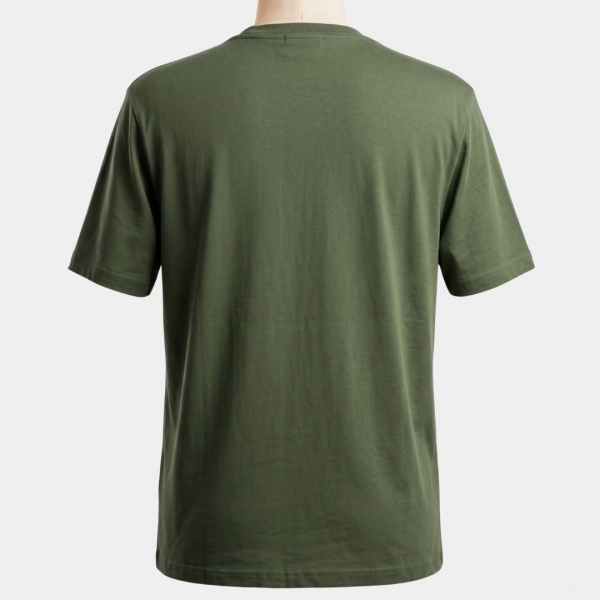 CAMISETA MASCULINA VERDE MUSCO, LOGO EMBORRACHADA