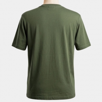 CAMISETA MASCULINA VERDE MUSCO, LOGO EMBORRACHADA