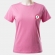 CAMISETA FEMININA ROSA, LOGO EMBORRACHADA