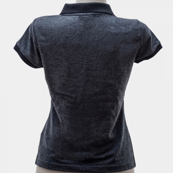 POLO FEMININA CINZA E PRETO