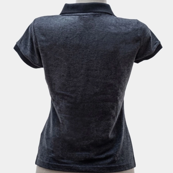 POLO FEMININA CINZA E PRETO