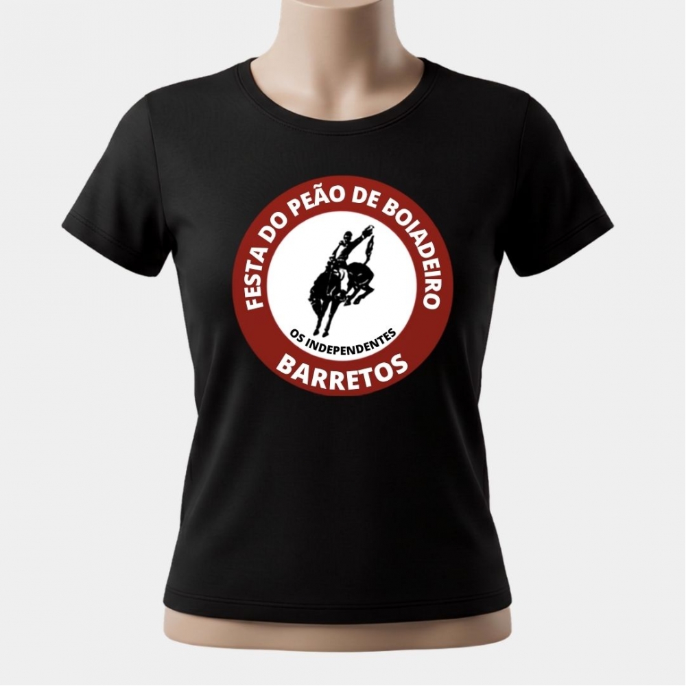 CAMISETA FEMININA PRETA (ROSETA)