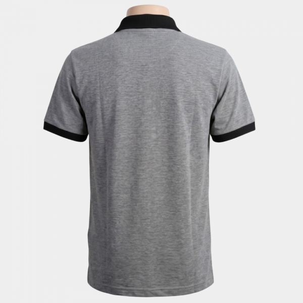 POLO MASCULINA LOGO BASICA - POLO MASCULINA LOGO BASICA-CINZA MESCLA-M