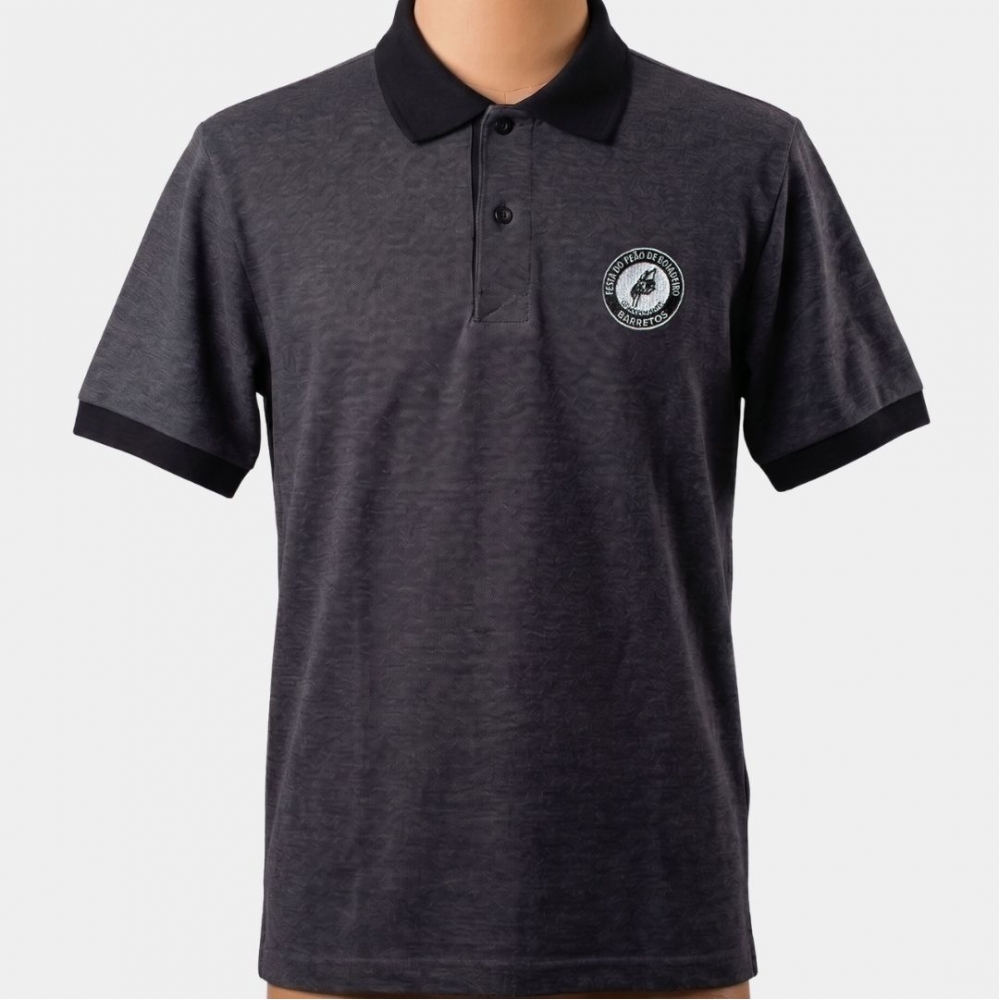 POLO MASCULINA CINZA E PRETA